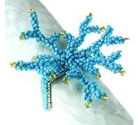 Decorable 4Pcs Baby Blue Napkin Rings - Elegant Dining Table Decor Napkin Holder Rings - Household Napkin Rings Set for Christmas Wedding Party Table Decor - Rustic Table Setting Decorations