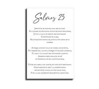 Decoracion Cristiana: Salmo 23 Canvas Print - Psalm 23 Spanish Scripture Poster, Faith-Based Wall Decor and Gift for Holidays, New Home(Framed,12x18inch(30x45cm))