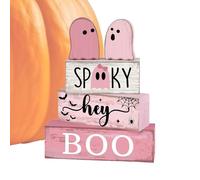 Decoración De Bandeja Escalonada De Halloween - Decoración De Bandeja Escalonada De Halloween Fantasma De Madera | Blocca De Granja De Pieza Central Para Exhibición Interior Cocina O Cafetería Estante