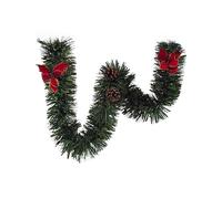 Dmora -Decorazione da Natale Gepatsch, Addobbo Natalizio, Ornamento da Natale, Decorazione Festiva, Made in Italy, 500x15 h15 cm, Verde e Rosso