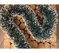 Decoración de Navidad Marjelen, Adorno navideño, Ornamento de Navidad, Decoración Festiva, Made in Italy, 1000x7 h7 cm, Verde y Blanco