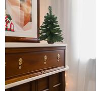 Decoración de Navidad Vernagt, Adorno navideño, Ornamento de Navidad, Decoración Festiva, Made in Italy, 16x16 h60 cm, Verde y Marrón