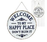 Decoración De Puerta De Bienvenida - Placa De Metal, Colgante De Pared Rústico, Señal De Saludo De Entrada | Diseño De Tablero De Bienvenida Decorativo Para El Hogar, Jardín, Entrada,