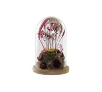DECORACION FLOR SECA CRISTAL 17X17X26 FLORES
