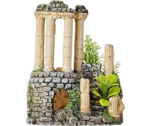 Decoración para acuario Nobby, diseño de columnas antiguas con plantas, 11,2 x 10 x 14 cm.