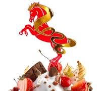Decoración Para Tarta De Año Nuevo 2026 - Decoración De Cumpleaños Del Año Del Caballo De Acrílico 2D, Selecciones De Magdalenas, Panaderías, Panaderos Caseros, Coleccionistas, Eventos Temáticos