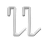 Decoralin Ganci per porta in vetro da doccia, in plastica, antigraffio, confezione da 2 (bianco)