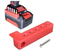 Decoralin Supporto magnetico per punte Einhell Impact & Combi, contiene 5 punte, facile installazione con vite inclusa, accessorio rosso (lato destro)