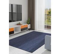 DECORAM WORLD Tappeto in iuta blu navy, tessuto a mano, stile bohémien, rustico, resistente e adatto agli animali domestici, per soggiorno, sala da pranzo e camera da letto, 3 x 4 m