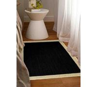 DECORAM WORLD Tappeto in iuta nera, tessuto a mano, reversibile, stile bohémien, resistente e adatto agli animali domestici, per soggiorno, sala da pranzo e camera da letto, 3 x 4 m