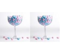 Decoraparty Calice Porta Confetti Trasparente, Bicchiere Gigante Maxi Centrotavola Coppa da Tavola per Caramelle Cioccolatini Portaconfetti Confettata - Diametro 16 cm x Altezza 24 cm