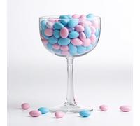 Decoraparty Calice Porta Confetti Trasparente, Bicchiere Gigante Maxi Centrotavola Coppa da Tavola per Caramelle Cioccolatini Portaconfetti Confettata - Diametro 16 cm x Altezza 24 cm