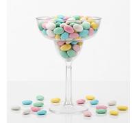 Decoraparty Coppa Porta Confetti Margarita 16 cm x 24 cm Trasparente, Bicchiere Gigante Maxi Centrotavola Calice da Tavola per Caramelle Cioccolatini Confettata