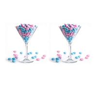 Decoraparty Coppa Porta Confetti Trasparente, Calice Martini per Confettata Cerimonia Decora Tavola, Centrotavola Decorazione Gigante Grande per Caramelle, Cioccolatini 16 cm x 25 cm (Confezione da 2)