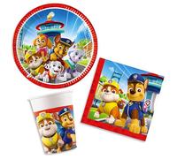 Decoraparty- Kit Compleanno Paw Patrol, Set Stoviglie Addobbi Decorazioni da Tavola per Festa Party Carnevale Halloween a Tema Bambini, 8 Piatti 20 Tovaglioli 8 Bicchieri Fino a 8 Persone, DPA66015A