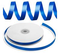 Decoraparty Nastrino Blu da 10 mm in Doppio Raso, Rotolo Nastro Elegante Bluette Satinato per Bomboniera, Matrimonio, Anniversario, Confezioni, Natale, Regalo - Lunghezza 50 mt