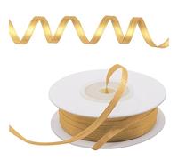 Decoraparty Nastrino Oro Giallo Acceso da 3 mm in Doppio Raso, Rotolo Nastro Elegante Color Oro Caldo Dorato per Bomboniera, Matrimonio, Anniversario, Confezioni, Natale, Regalo - Lunghezza 50 mt