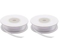 Decoraparty Nastro Doppio Raso Bianco 3 mm Rotolo Satinato per Bomboniere Regalo Matrimonio Battesimo Comunione Cresima Cerimonia, Bobina da 50 mt (Confezione da 2)