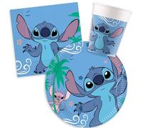 Decoraparty Set Stoviglie per 8 Persone, Decorazioni Addobbi da Tavola per Festa Compleanno Bambini Tema, Cartoni Animati, 8 Piatti, 8 Bicchieri, 20 Tovaglioli (36 pz.)