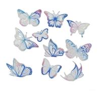 Decorare con facilità 10PCS farfalla adesivi murali PVC vetro statico disegni per l'estetica domestica