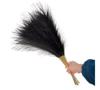 decorare la casa con fiori secchi, Erba artificiale della pampa multicolore, confezione da 5/10/20 pezzi, 55 cm(Black,5PCS)