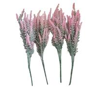 decorare la casa con fiori secchi, Fiori di lavanda artificiali di erba della pampa for decorazioni, confezione da 4 multicolore(4 Pink Lavender)