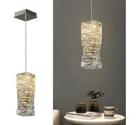 Decorare Moderna Lampada A Sospensione in Cristallo A LED Cucina Isola Apparecchio di Illuminazione Cubo di Cristallo Cromato Lampadario Lungo per Soffitto Alto Ingresso Foyer, Diameter: 12cm