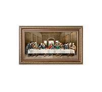 DECORARTS -L'ultima cena, Leonardo da Vinci Riproduzioni d'arte classica. Stampa giclée e arte incorniciata di qualità museo per la decorazione della parete. 24x12, dimensioni della cornice: 29x17