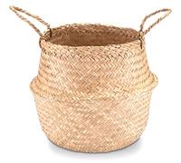 Decorasian Cestino per la pancia, intrecciato in erba marina, grande e piccolo, con manico per il trasporto, 30 cm