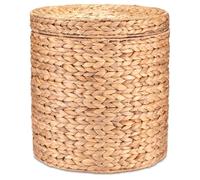 Decorasian Cesto portabiancheria con coperchio in giacinto d'acqua, grande, 42 cm x 44, poggiapiedi, per coperte, giocattoli e biancheria