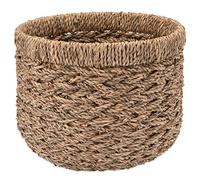 Decorasian - Cesto portaoggetti, rotondo, intrecciato, sostenibile, in crine vegetale