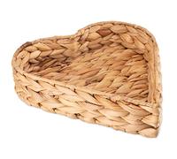 Decorasian - Vassoio a forma di cuore in vimini - giacinto d'acqua, cuore, 26 cm