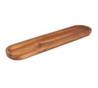 Decorasian Vassoio in legno lungo - Ciotola in legno di acacia, 37 x 8 x 2 cm, sottile piatto da portata per antipasti, tapas e sushi - Piatto in legno naturale per cucina e soggiorno