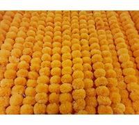 DECORATION CRAFT Confezione da 5 ghirlande artificiali di calendula arancione chiaro, lunghezza 1,5 m, per feste, matrimoni indiani, decorazioni a tema indiano, decorazioni per la casa, oggetti di