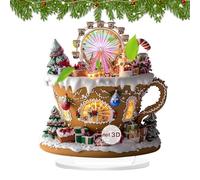 Décoration De Noël - Ornement Château En Acrylique 2d Coloré | Pièce Décorative De Table Festive | Motif De Château Avec Support | Décor ÉLégant Pour Maison Bureau Cheminée Et Bibliothèque