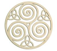 Décoration murale celtique en bois - Triskele, symbolole du nœud irlandais à triple, pour la maison, le bureau ou l'espace de méditation | Décoration murale celtique vintage de 28 cm