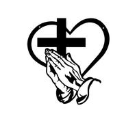 Décoration Murale En Forme De De Cœur Chrétien, Sculpture De Mains De Prière En Métal | Ornement D’art Mural En Fer Forgé Inspirant | Conception Du Cœur Spirituel | Pour Le Salon, La Terrasse, L