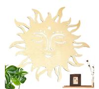Décoration murale soleil - Décoration murale en bois visage soleil/lune, Décor à la maison rustique évider | Art mural lune, en, Sculpture ornement mural pour salon chambr