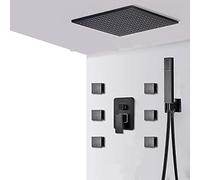 Decorations Black LED PIPADA Pain SCHECHIO 6pcs getti Spa per Massaggio a Vie Mixer Caldo Tocco Bagno di Doccia, Set da 10 Pollici Beautiful