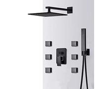 Decorations Black LED PIPADA Pain SCHECHIO 6pcs getti Spa per Massaggio a Vie Mixer Caldo Tocco Bagno di Doccia, Set da 10 Pollici Beautiful