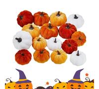 Décorations D'Automne Citrouilles - Mini Citrouilles Réalistes Pour Table Et Portico | De Fête Halloween Mariage, Intérieur Extérieur Centre De Table Ambiance Saisonnière Jardin Terrasse