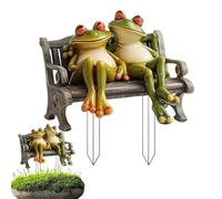 Décorations Grenouilles Jardin, Ornements Banc Grenouilles Couple, Sculptures Figurines Acrylique Plat 2D pour Extérieur