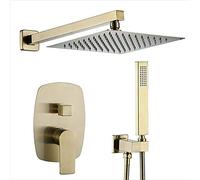 Decorations Mixer Oro Quadrata con Pioggia e Tubo per batti da Doccia bagno-10_in Beautiful