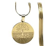 Decorations Nuovo 2025 Come sopra così sotto Il Ciondolo Albero della Vita per Uomo Donna Acciaio Inossidabile a Colore Gioiello Gioielli Collarici di Accessori creativi Beautiful