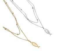 Decorations Nuovo Unisex Cristiano Jesus Pesce Pendente per Le Donne Strati Inossidabile Grriek î ‡ θï… ï ‚Decorazione Religiosa Gioielli di Lusso con Voi Accessori alla e Uomini Beautiful