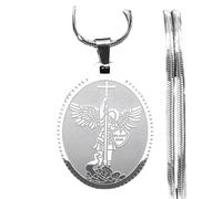Decorations Nuovo Unisex Saint Michael Archangel Medallin - L0N per Donne Uomini Inossidabile Cavaliere in Acciaio Shield Guardian Catena Decorazione di Gioielli Luxury con Te alla e Beautiful
