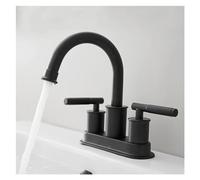 Decorations Rubinetti del Bacino matti opachi a Ponte Nero Rossi del lavandino da Bagno 3 Fori a Doppia Maniglia del Mixer Acqua Calda e Fredda, Rubinetto del Bagno cromatico Beautiful
