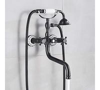 Decorations Rubinetto Antico in Ottone Dorato rubinetti Doccia Doppio manopole Mixer a Parete Montato Set per Cucciolo di Vasca da Bagno, Bronzo c. Beautiful