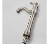 Decorations Rubinetto da Bagno Antico Ottone Tappeto da Bagno Rubinetto Freddo e Mixer per Acqua Calda per Tocco di Tip Mazzo di Olio Nero Tocco Spazzolato (Colore: Nichel), Rubinetto da Bagno Cromo