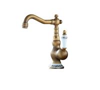 Decorations Rubinetto del lavandino retrò di Lusso rubinetti antichi Rossi in Ottone in Ottone in Porcellana Ceramica 360 Rotazione Tocco di Miscelatore Caldo e Freddo, rubinetti per i lavandini del
